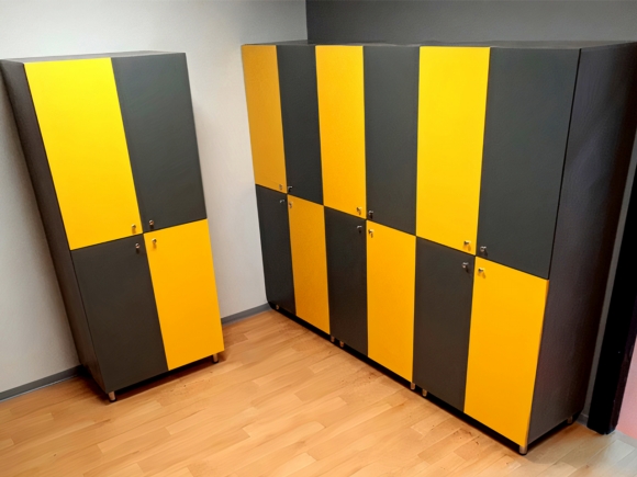 Two Covered Locker Cabinets