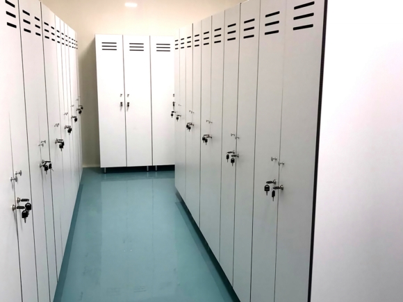 Two Covered Locker Cabinets