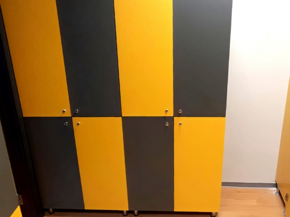 Two Covered Locker Cabinets