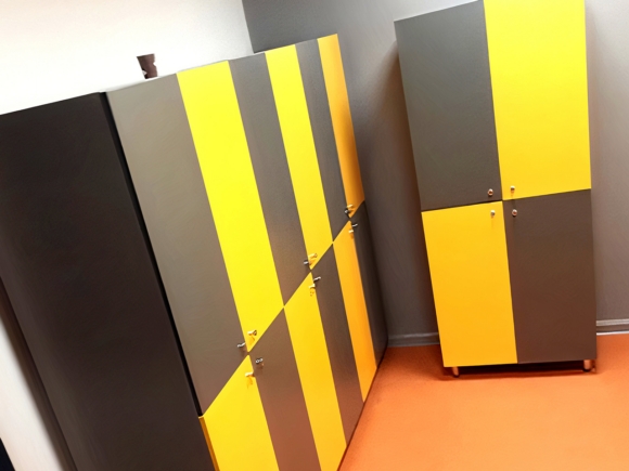 Two Covered Locker Cabinets