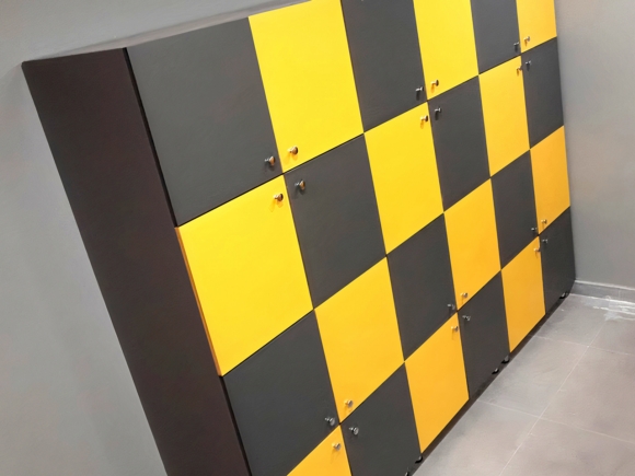 Two Covered Locker Cabinets