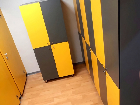 Two Covered Locker Cabinets