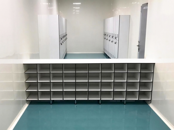 Two Covered Locker Cabinets
