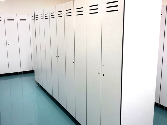 Two Covered Locker Cabinets