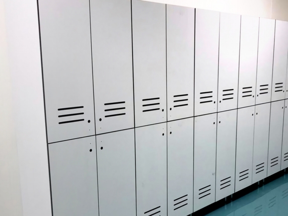 Two Covered Locker Cabinets