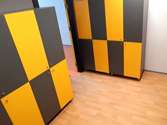 Two Covered Locker Cabinets