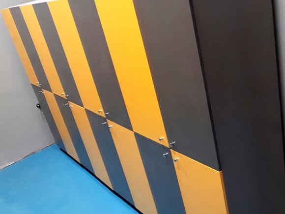 Two Covered Locker Cabinets