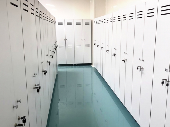 Two Covered Locker Cabinets