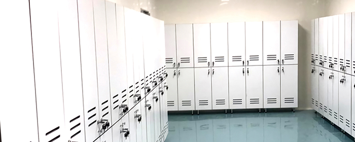 Two Covered Locker Cabinets
