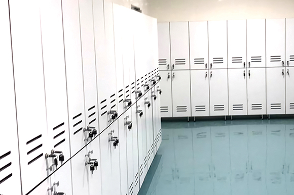 Two Covered Locker Cabinets